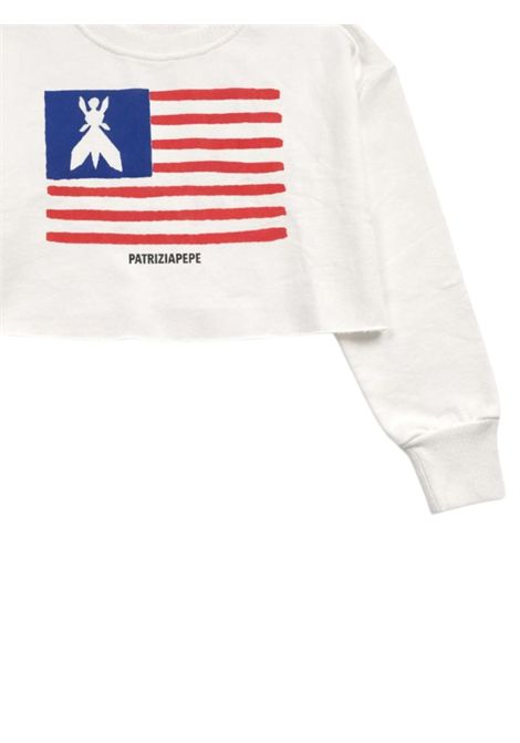 White cotton sweatshirt for girls Patrizia Pepe | 7M0974BIANCO